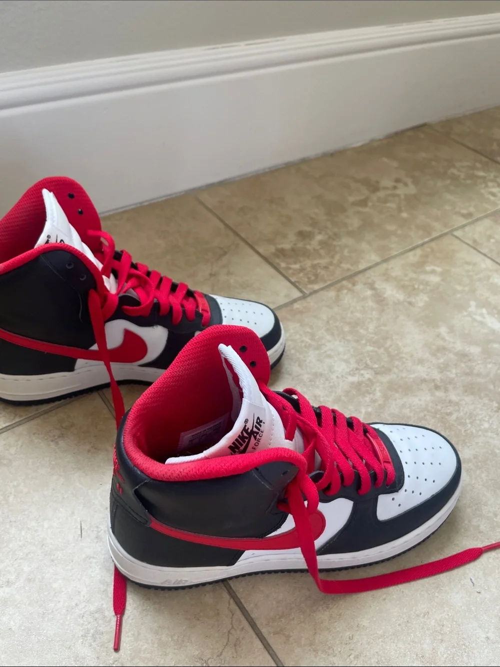 Nike Women’s High Top Sneakers - White, Black & Red